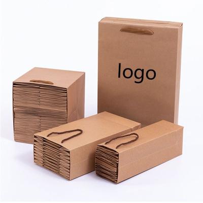 China Wholesale Aluminum Foil Recycled Materials Logo Printing Small Kraft Paper Custom Bag Paper Bag Logo With Handle for sale