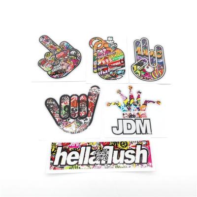 China Wholesale JDM cute/cartoon style decorative waterproof reflective sticker graffiti car window PVC material car stickers for sale