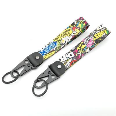 China Fasion Wholesale JDM Style Theft Cloth Key Ring Tag Block 43 Graffiti Car Nylon Double Sided Key Chain for sale