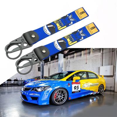 China Fashionable Style High Quality High Quality Theft Style Double Sided JDM Cloth Key Ringtag SPOON Sports Motorcycle Nylon Key Chain for sale