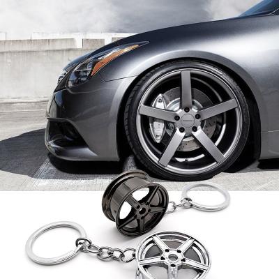 China Wholesale Fashionable China Tire Keychain JDM Style Metal Zinc Alloy Car Wheel 30mm Rim Keychain For BNW Audi for sale