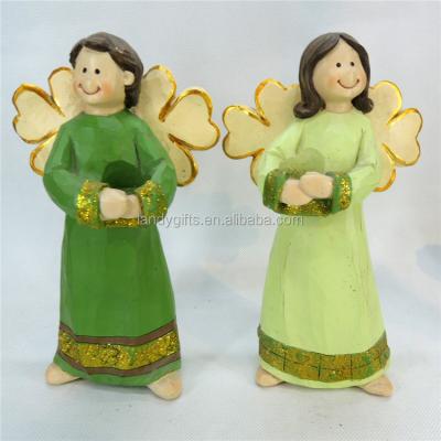 China Irish Boy and Girl Angel Figurines For Home China St Patrick's Day Decoration for sale