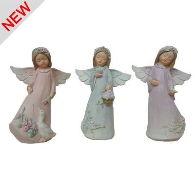 China China Landy Set of 3 Mini Hand Carved Guardian Angels Collectible Figure for Gift for sale