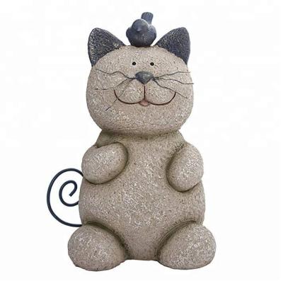 China China Hot Selling Cat Stone Statue For Garden Decor for sale