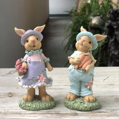 China Resin Easter Bunny Rabbit Figurines Decoration from China for sale