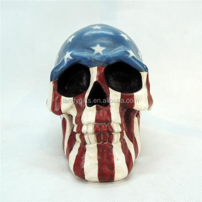 China China America National Flag Resin Skull Decoration-7