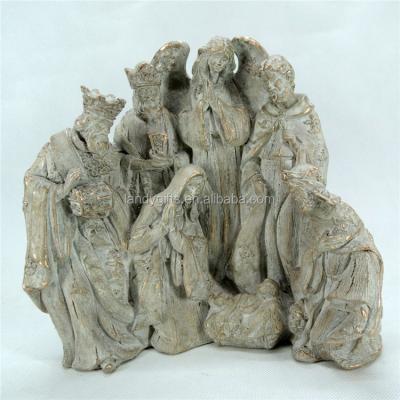 China China Polyresin Ancient Nativity Set Scene Figurines, 8.5