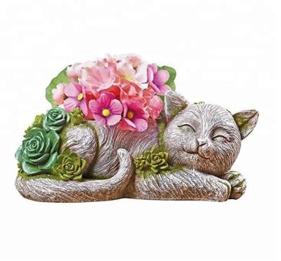 China Pet Moss Covered Cat Figurine China Garden Planter for sale