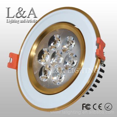 China White and gold aluminum 5w/7W ce&rohs approved dimmable led downlight for sale