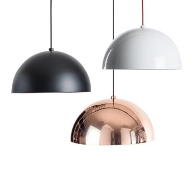 China Industrial large rose gold black white round E27 lampshade with shade industrial pendant lamp for barBY1052 for sale