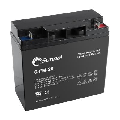 China Home Appliances Top Supplier Sunpal 12 Volt 20Ah 12V 20 Ohh 20 Amp Deep Cycle Battery For PV Off Grid Solar System for sale