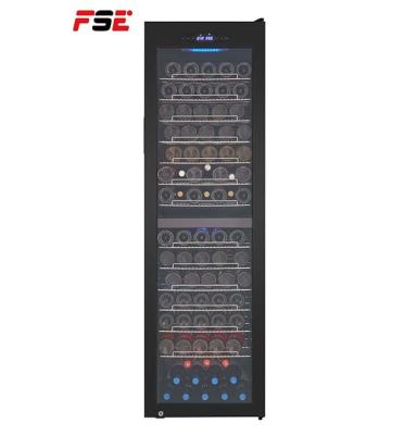 China 101 Car Bottles Best Large Wine Fridge 280L Double Zone Wine Fridge Quiet Operation Wine Cooler Fridge for sale