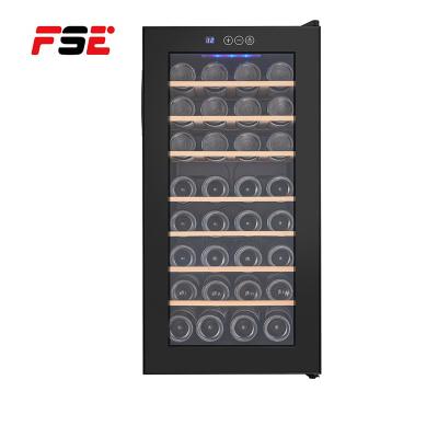 China Car 32 Bottles Hotel Bar Wine and Beverage Wine Refrigerators 78L Black Wine Coolers Refrierator for sale