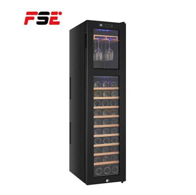 China Hotel FSE 108L Cellar Vinoteca Display Wine Fridge Refrigerator Restaurant Thermoelectric Commercial Wine Cooler for sale