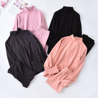 China Autumn And Winter Small High QUICK DRY Long Neck Sleeve Fine Thread Thick Pants Warm Suit Large Size for sale