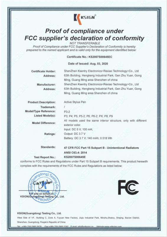 FCC - Shenzhen Ksentry Electronics Co., Ltd.