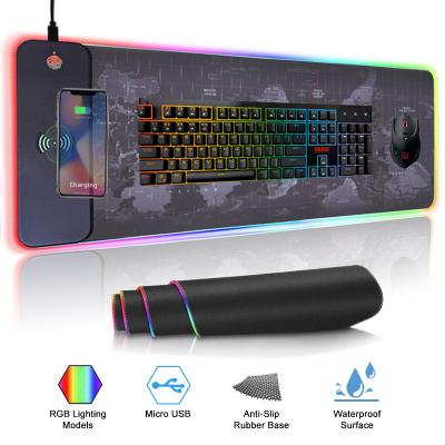 China Non-slip Mouse Pad Xxl Extended Wireless Charging Led Large RGB Sublimation Custom Gaming Mouse Pad for sale