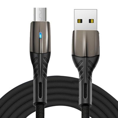 China High Quality Nylon Mobile Phone 1m 3A Android USB Cable USB Type C Cable LED USB Zinc Alloy Micro Data Mobile Phone Charging Data Cable for sale