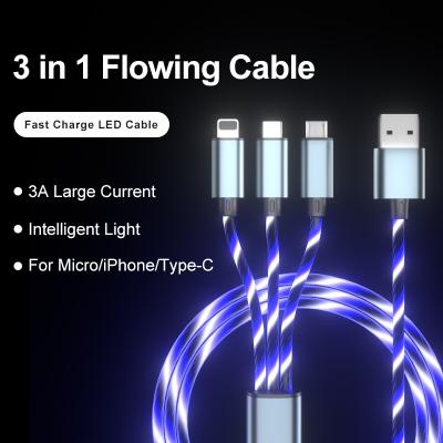 China Fast Light USB LED Lighting Micro Data Cable Mobile Phone Accessories Mobile Phone Light OEM Charging USB Data Cable for sale