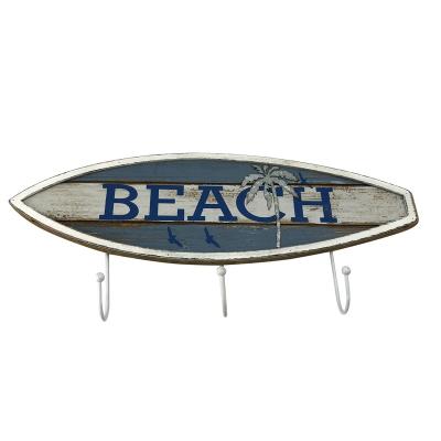 China Vintage Hangers Kitchen Decor Beach Home Sustainable Wall Hanging Antique Wooden Clothes Coat Hook for sale