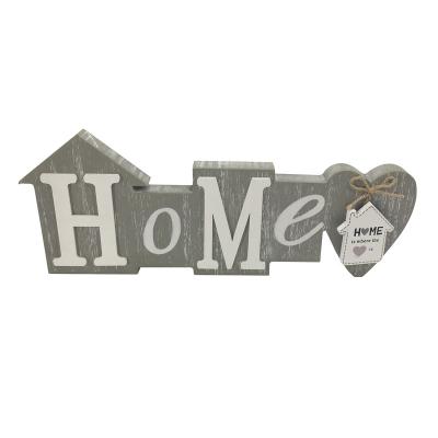 China Wholesale Antique Rustic Europe Cutout 3D Home Decoration Opens Decor Small Gift Wooden Words Letters Stand for sale