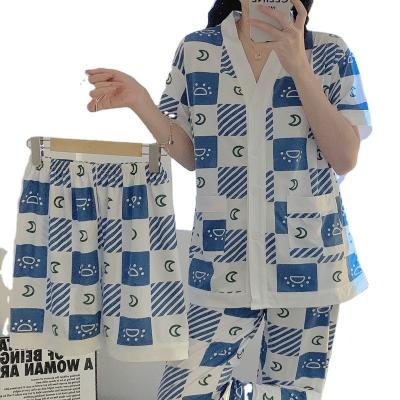 China Open-breasted pajamas Korean oversized kimono open-breasted pajamas summer kimono suit 2022 new Korean women's QUICK-DRY new for sale