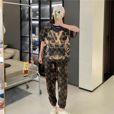 China 2022 Southeast Asia Summer Wide Leg Pants QUICK DRY T-shirt Shorts Sleeve Two Piece Fashion Set Wholesale for sale