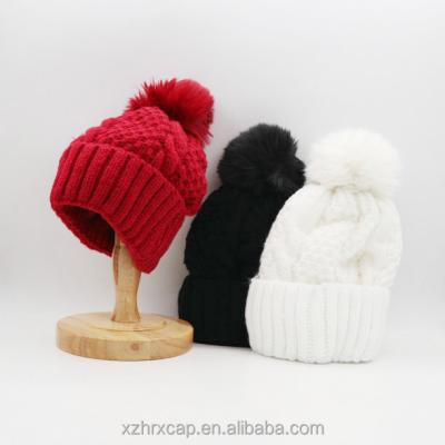 China COMMON Custom Beanies Manufacturers Winter Beanie 3d Embroidery Bobble Hats for sale