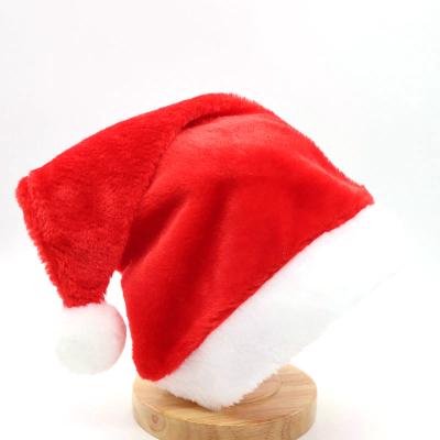 China European and American Style High quality unisex adult short plush Christmas decoration hat Santa Claus cap for sale