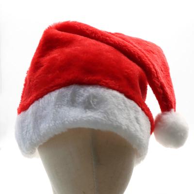 China European and American Style Wholesale Custom Adult Children Baby Classic Santa Claus Hats Xmas Cap Velvet Plush Christmas Hat for sale