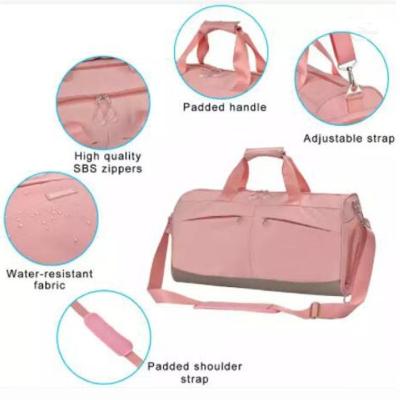 China Benutzerdefinierte wasserdichte Reisetasche mit Schuhfächern Gym Pink Dance Bag zu verkaufen