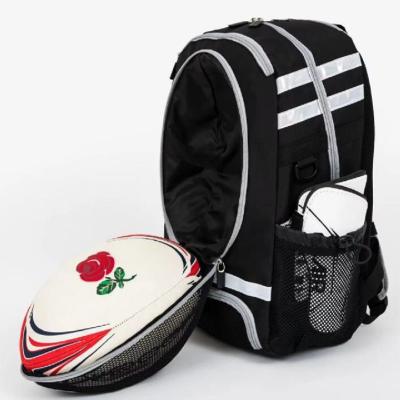 China Black Sports Bag Soccer Ball Basketball Backpack With Ball Compartment for sale