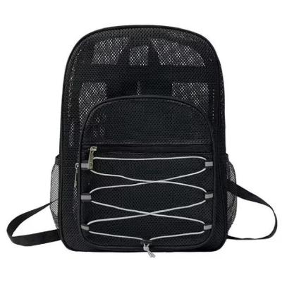 China Fashion Unisex Students Backpack Mesh School Bag Summer Mesh Beach Backpack for sale