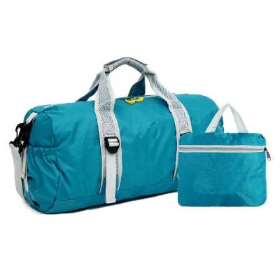 China Pure Color Waterproof Nylon Foldable Weekend Travel Duffel Bag for sale