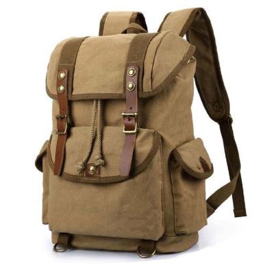 China Unisex Vintage Canvas Travel Rucksack Backpack For Hiking for sale