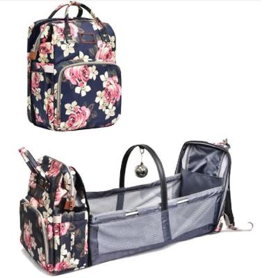 China Portable Folding Diaper Bag Backpack Changing Bed With Mosquito Net Mattress for sale