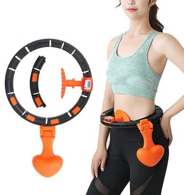 China Latest Detachable Weighted Polynesian Dance Hoops Exercise Smart Digital Fitness Auto-rotating Ring Hoops Smart Polynesian Counter Dance for sale