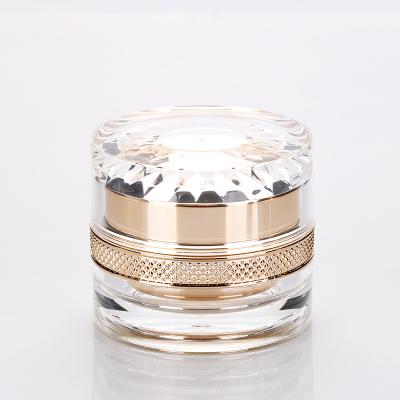 China New Trend PACKAGING 30g BEAUTY Body Acrylic Round Lotion Jar Container Luxury Gold Nail Polish Cream Jar for sale