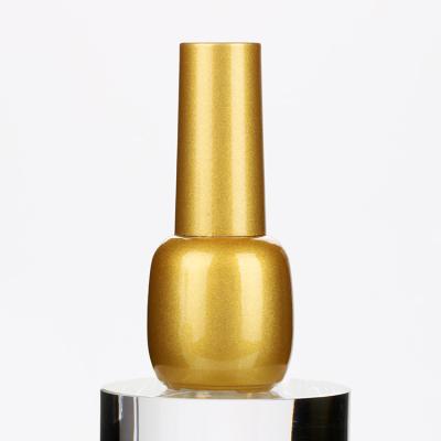 China Luxury Personal Care 8ml-15ml Custom Glass Nail Gel Polish Gold Bottle For Nail Salon for sale