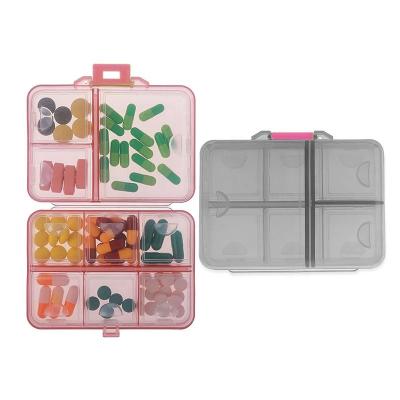 China Portable Small Plastic Storage Box Pill Box Pill Organizer with 9 Compartments Pill Dispenser for Different Medicines for sale