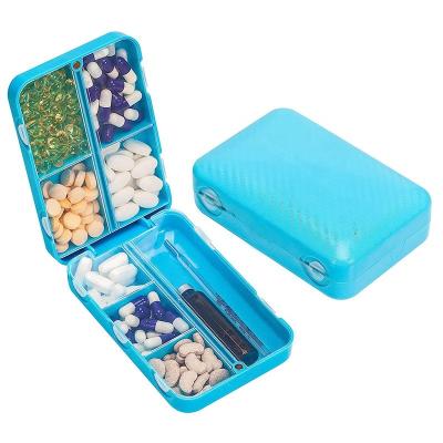 China Plastic Portable Daily Organizer 8 Compartments Medicine Pill Storage Box Magnetic Pill Box Organizer Travel Pill Case for sale