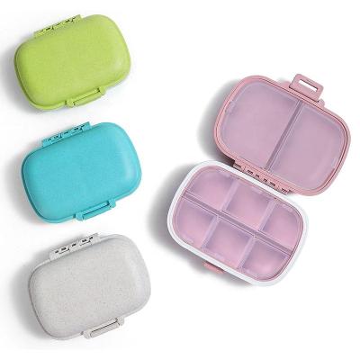 China Portable Plastic Storage Box Medicine Organizer Vitamin Holder Container 8 Compartments Travel Daily Pill Organizer Pocket Pharmacy Pill Box for sale