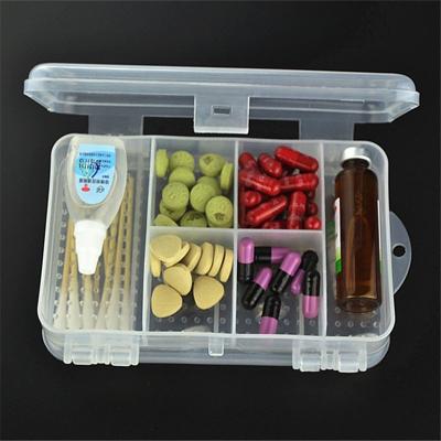 China Clear Plastic Folded Plastic Storage Box Pill Boxes 10 Compartment Pill Box For Travel for sale