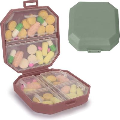 China Portable Mini Weekly Pill Case 6 Compartments Plastic Organizer Pill Storage Box Travel Pill Box For Pocket Purse Medicine Vitamin Co Holder for sale