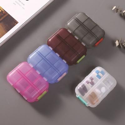 China Portable Plastic Storage Box Travel Pill Organizer Portable Pocket Pill Box Weekly Dispenser For Purse Vitamin Fish Oil for sale