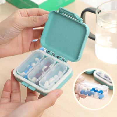 China Custom 3 Daily Weekly Pill Box Plastic Medicine Pill Box Vitamin Medicine Carry Cases Storage Box Travel Dismountable Pill Box Dispenser Large for sale