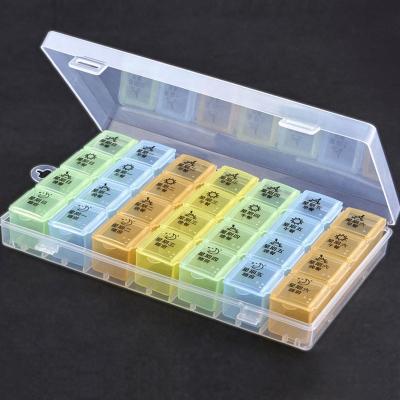 China The Compact Plastic Storage Box 7 Day Pill Box Weekly Pill Organizer 4 Times A Day With Spacious Pill Case To Manage Your Vitamins, Fish Oil, for sale