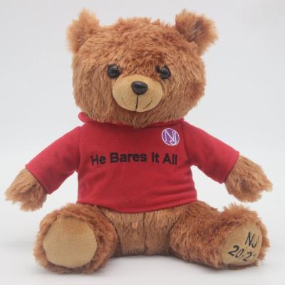 China Eco-Friendly Wholesale Brown Stuffed Teddy Bears With OEM Logo Custom Plush Toy for sale