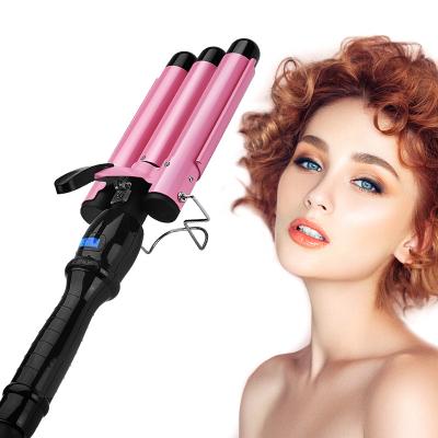 China Professional 3 Barrel Design Salon Hair Styling Wave Curling Iron Crimping 3 Barrel Electric Hair Curler Hign Hair Curling Iron for sale