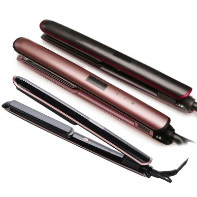 China Quick Heating PTC Heating Wholesale Easy To Use Mini Hair Straightener Gold Ceramic Flat Optional Plug Iron for sale